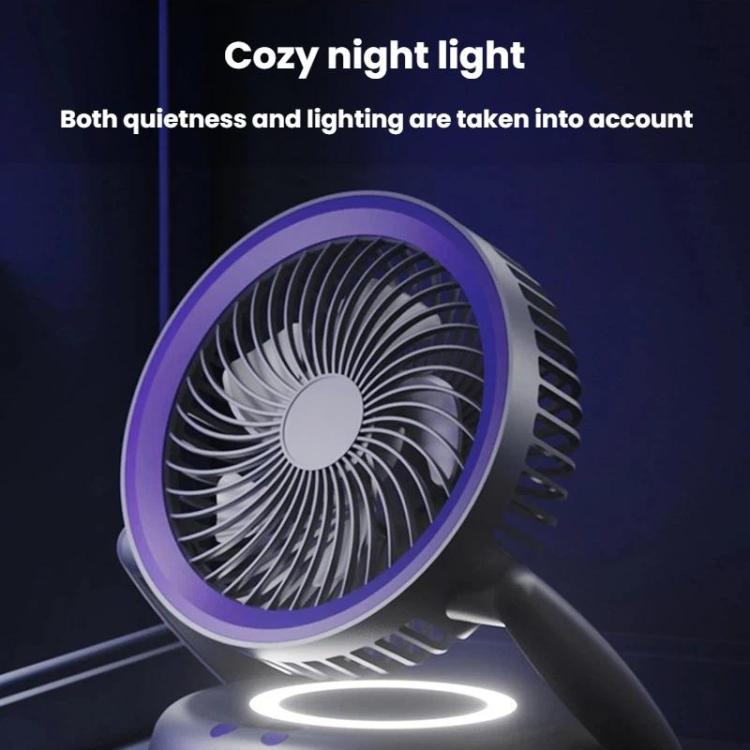 Ventilador circulador de aire plegable con indicador de batería. Ventilador de escritorio y de pared para el hogar con luz LED.