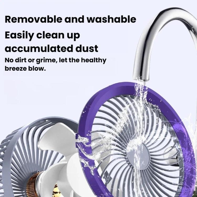 Ventilador circulador de aire plegable con indicador de batería. Ventilador de escritorio y de pared para el hogar con luz LED.