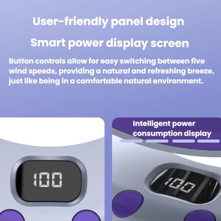 Ventilador circulador de aire plegable con indicador de batería. Ventilador de escritorio y de pared para el hogar con luz LED.