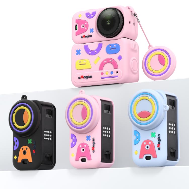 Funda protectora de silicona aMagisn con diseño divertido 5 en 1 para DJI Osmo Nano, con tapa para la lente.