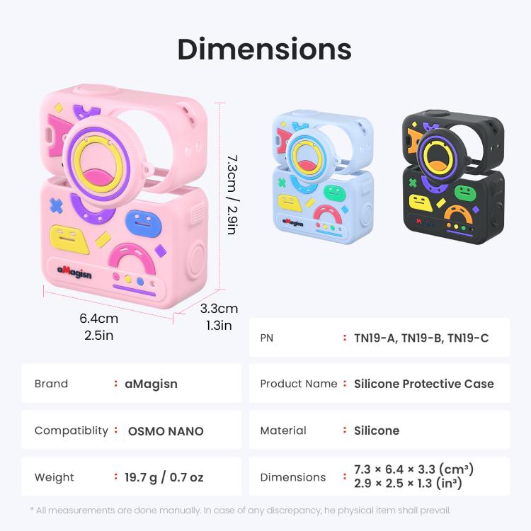 Funda protectora de silicona aMagisn con diseño divertido 5 en 1 para DJI Osmo Nano, con tapa para la lente.