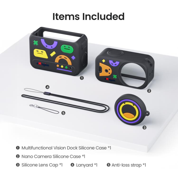 Funda protectora de silicona aMagisn con diseño divertido 5 en 1 para DJI Osmo Nano, con tapa para la lente.