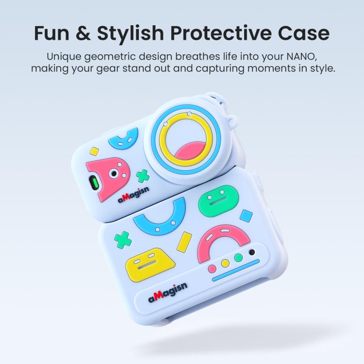 Funda protectora de silicona aMagisn con diseño divertido 5 en 1 para DJI Osmo Nano, con tapa para la lente.