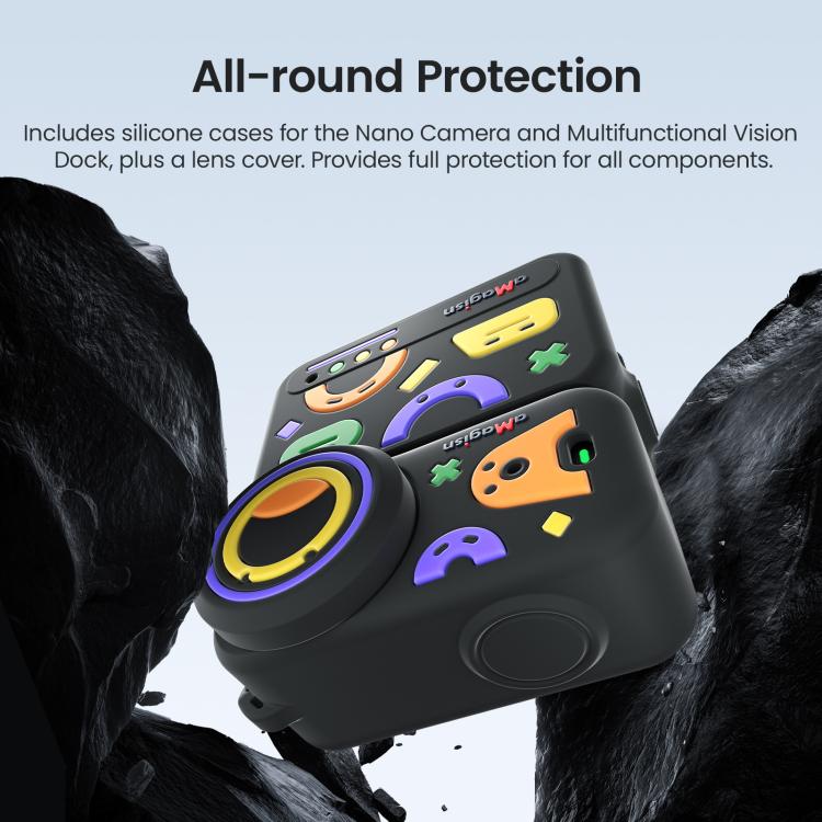 Funda protectora de silicona aMagisn con diseño divertido 5 en 1 para DJI Osmo Nano, con tapa para la lente.