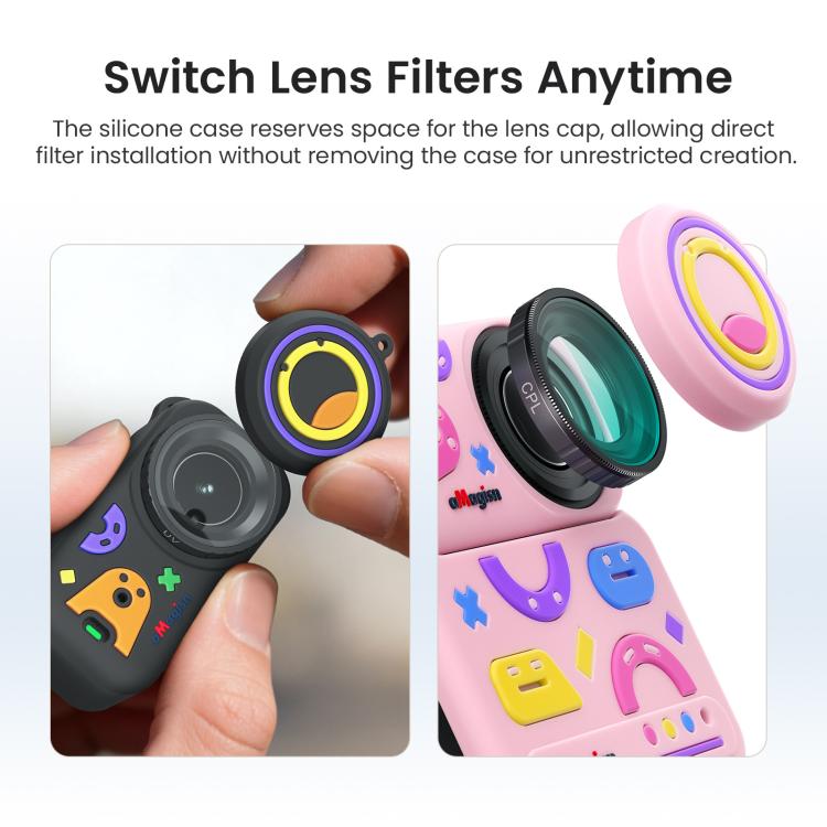 Funda protectora de silicona aMagisn con diseño divertido 5 en 1 para DJI Osmo Nano, con tapa para la lente.