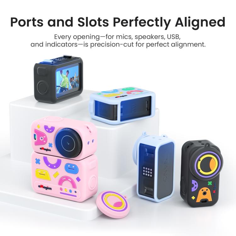 Funda protectora de silicona aMagisn con diseño divertido 5 en 1 para DJI Osmo Nano, con tapa para la lente.