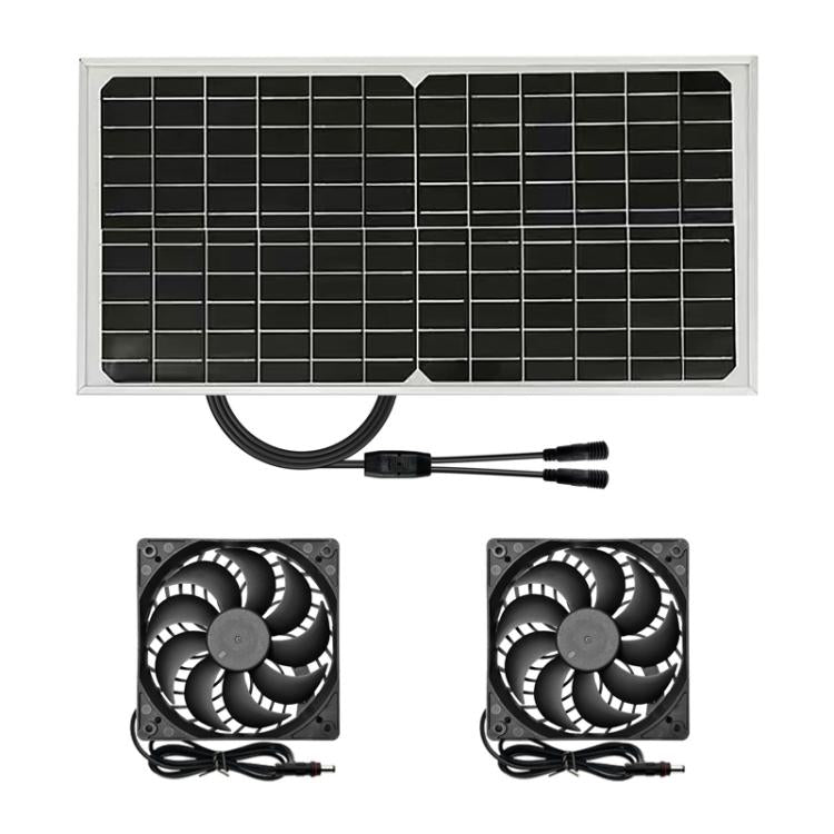 Extractor de aire para barbacoa exterior con panel solar de 15 W y ventiladores dobles