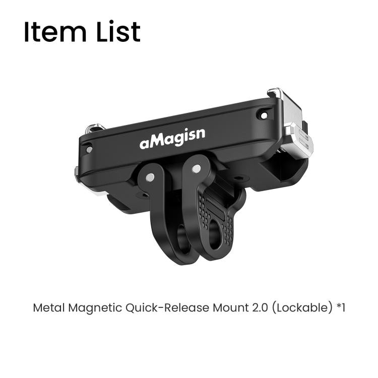 Adaptador magnético de liberación rápida de metal aMagisn 2.0 con bloqueo para DJI Osmo 360/ Action 5 Pro/4/3, For DJI Osmo 360/ Action 5 Pro/4/3