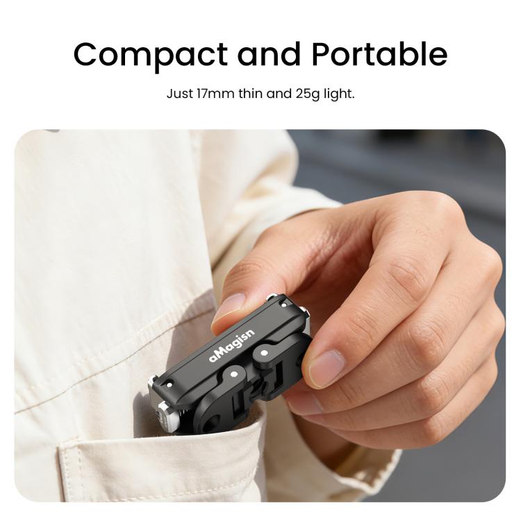 Adaptador magnético de liberación rápida de metal aMagisn 2.0 con bloqueo para DJI Osmo 360/ Action 5 Pro/4/3, For DJI Osmo 360/ Action 5 Pro/4/3