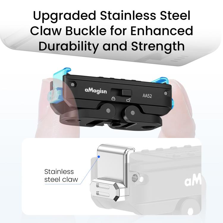 Adaptador magnético de liberación rápida de metal aMagisn 2.0 con bloqueo para DJI Osmo 360/ Action 5 Pro/4/3, For DJI Osmo 360/ Action 5 Pro/4/3