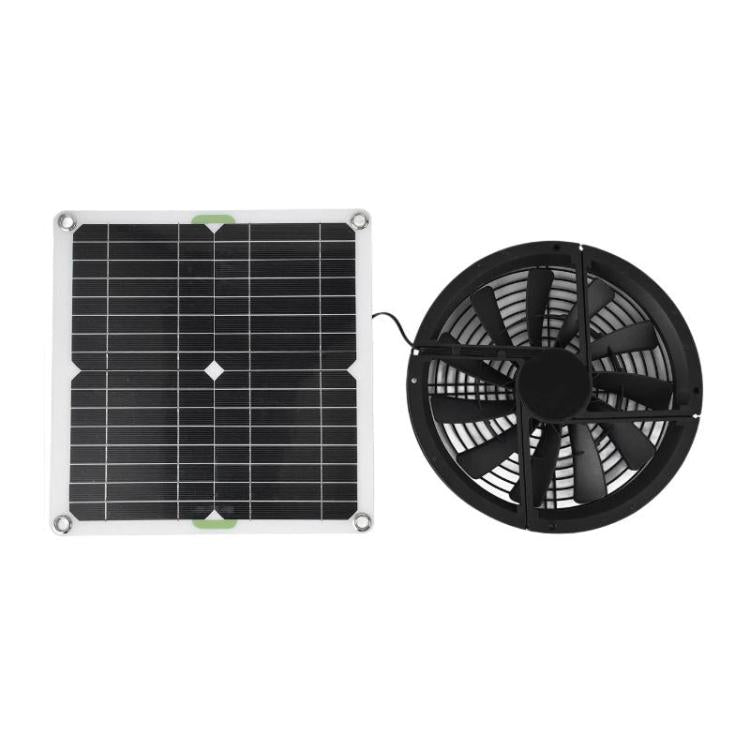 Ventilador con panel solar de cristal único para invernaderos, cocinas y gallineros.
