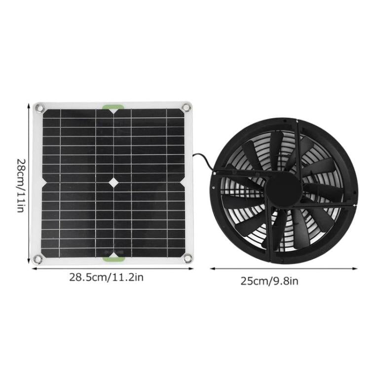 Ventilador con panel solar de cristal único para invernaderos, cocinas y gallineros.