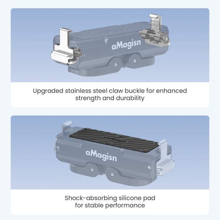 Adaptador con bloqueo para soporte magnético de liberación rápida de metal aMagisn 2.0 para Insta360 GO Ultra, For Insta360 GO Ultra