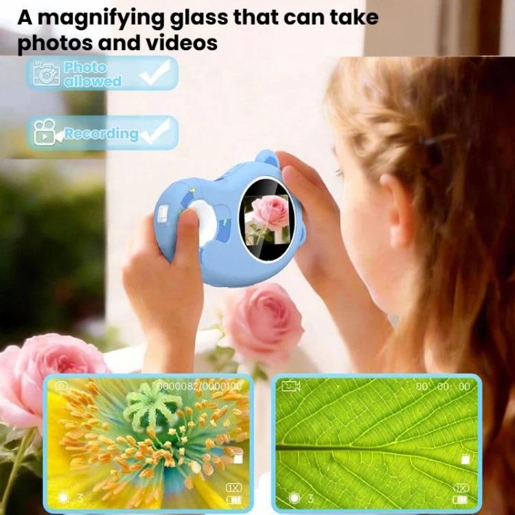 Microscopio digital portátil HD HM020H para niños, lupa electrónica, juguete científico