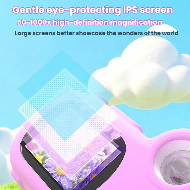 Microscopio electrónico HM020i para niños, ideal para fotos y vídeos, exploración al aire libre y como lupa.