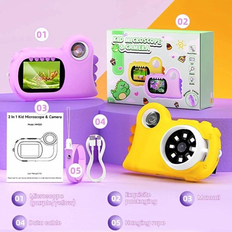 Microscopio electrónico HM020i para niños, ideal para fotos y vídeos, exploración al aire libre y como lupa.