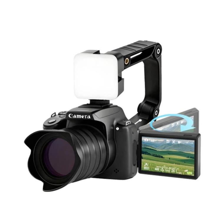 Cámara réflex digital de alta definición con pantalla abatible 4K y visor a la altura de la cintura., DC207, DC20 + Flash + CPL Lens + Lens Hood + Handheld Tripod