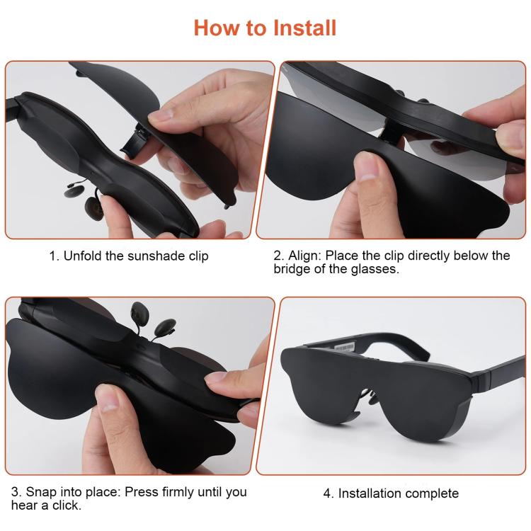 Protector de luz abatible para gafas de realidad aumentada ultraligeras RayNeo Air 3s/Air 3s Pro/Air 4/Air 4 Pro. Cubierta de privacidad., A
