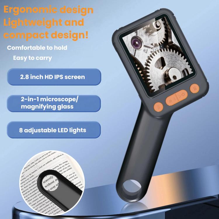 Microscopio digital HD portátil de 2,8 pulgadas con lupa para reparación electrónica., HM028B