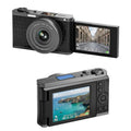 Cámara digital sin espejo 4K con visor a la altura de la cintura y pantalla abatible para selfies, Crocodile Leather, Pebbled Texture, Crocodile Leather + Neck Strap, Pebbled Texture + Neck Strap