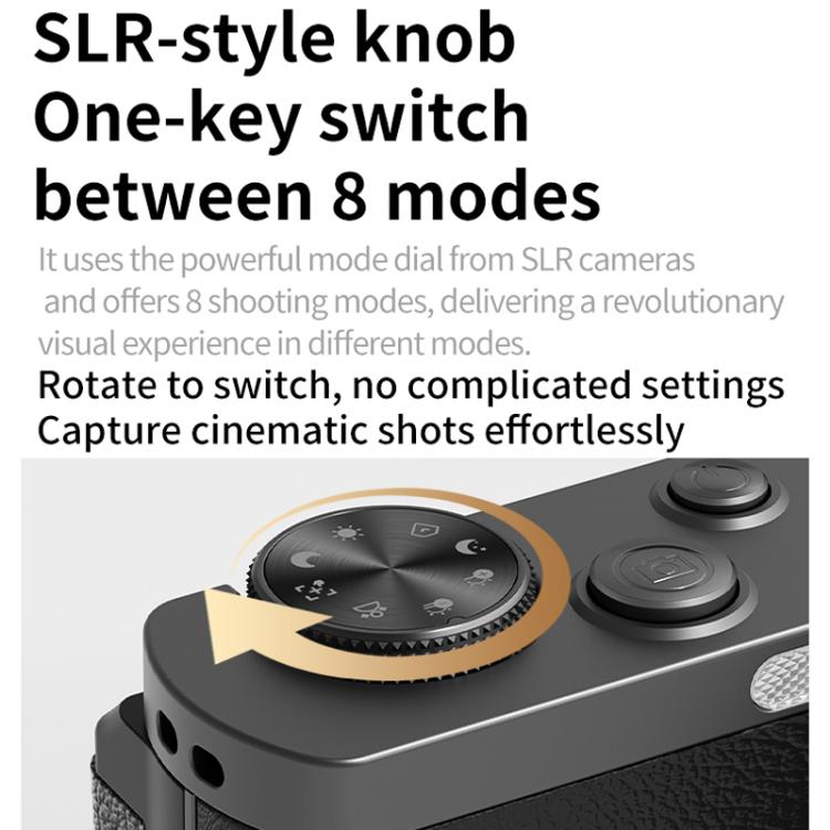 Cámara digital sin espejo 4K con visor a la altura de la cintura y pantalla abatible para selfies, Crocodile Leather, Pebbled Texture, Crocodile Leather + Neck Strap, Pebbled Texture + Neck Strap