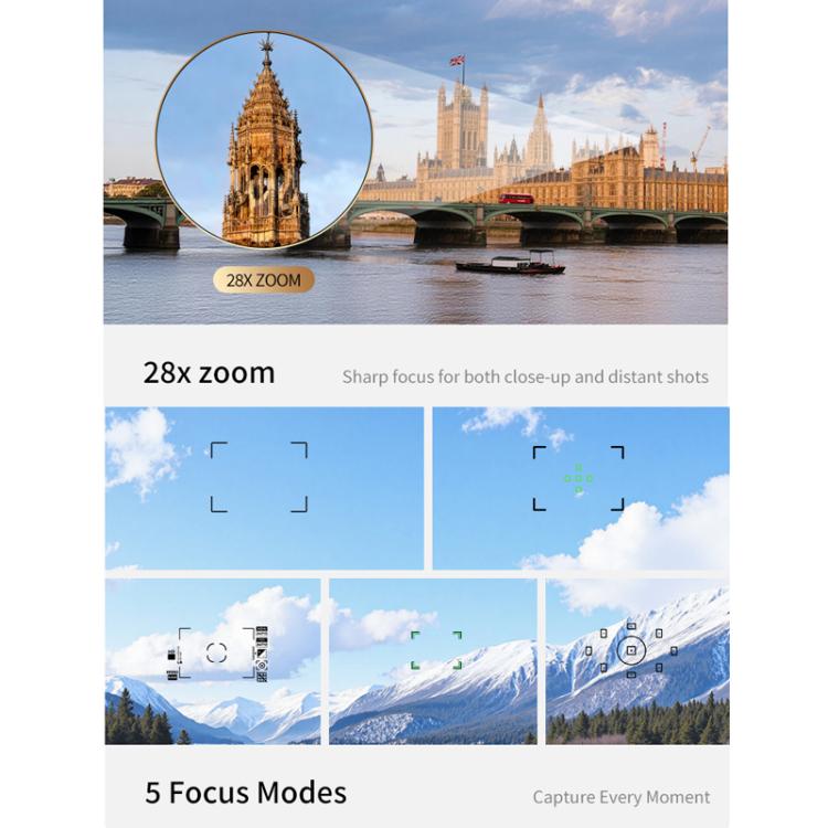 Cámara digital sin espejo 4K con visor a la altura de la cintura y pantalla abatible para selfies, Crocodile Leather, Pebbled Texture, Crocodile Leather + Neck Strap, Pebbled Texture + Neck Strap