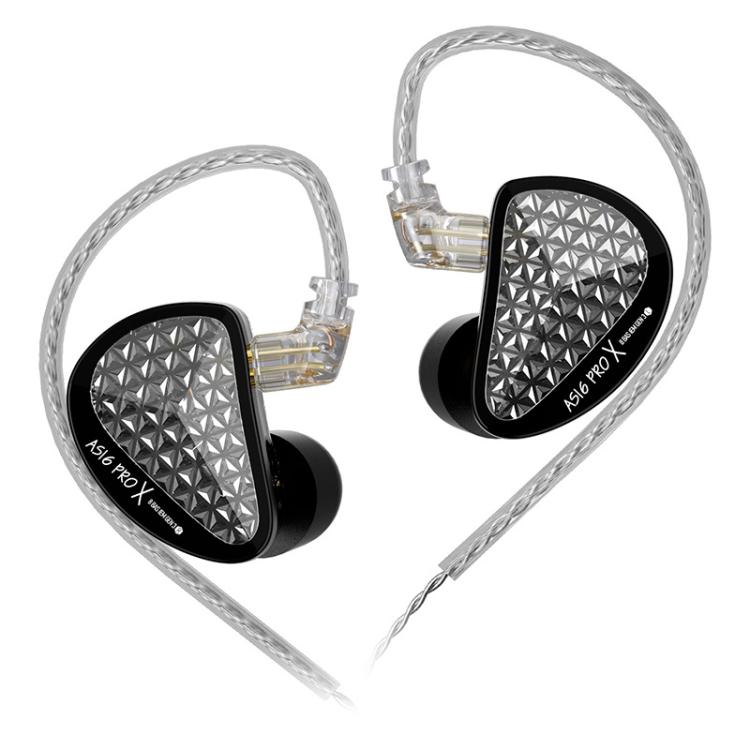 Auriculares intrauditivos de alta fidelidad KZ AS16 PRO X 16BA con cable de 1,2 m., Standard, With Mic
