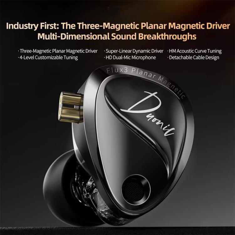 Auriculares HiFi con cable KZ Duonic Dual Power Triple Magnet Planar Magnetic de 1,2 m, Original Sound 3.5mm, Original Sound 3.5mm With Mic, Original Sound Type-C Sound Card, Enhanced Tuning 3.5mm, Enhanced Tuning 3.5mm With Mic                        ...