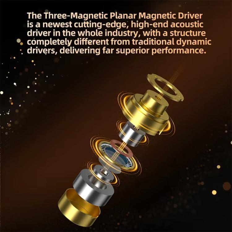 Auriculares HiFi con cable KZ Duonic Dual Power Triple Magnet Planar Magnetic de 1,2 m, Original Sound 3.5mm, Original Sound 3.5mm With Mic, Original Sound Type-C Sound Card, Enhanced Tuning 3.5mm, Enhanced Tuning 3.5mm With Mic                        ...