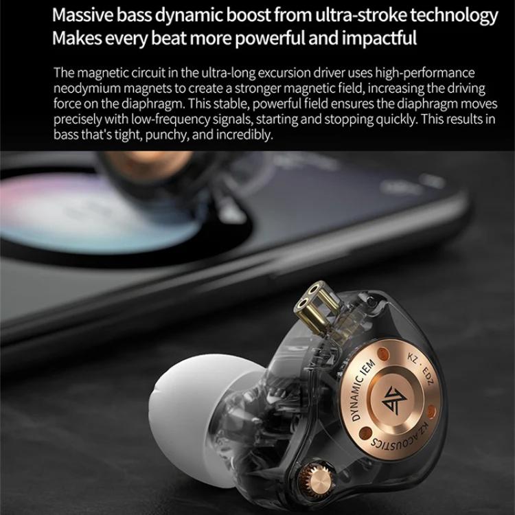 Auriculares con cable KZ EDZ de 1,2 m con controlador dinámico de ultraexcursión y banda ultraancha + sistema de amortiguación de doble etapa., Black 3.5mm, Black 3.5mm With Mic, Black Type-C Sound Card, White 3.5mm, White 3.5mm With Mic               ...