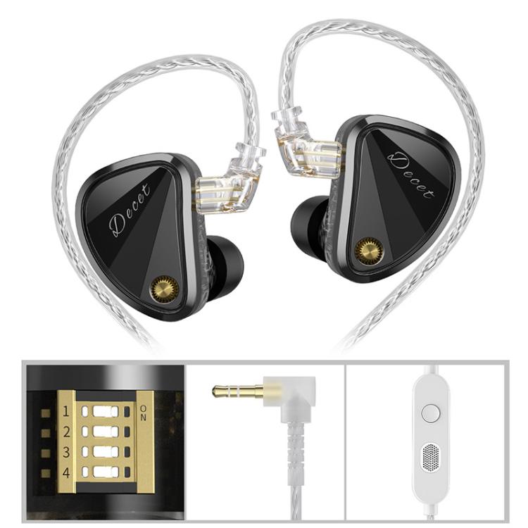 Auriculares con cable KZ Decet de 3,5 mm, 10 transductores dinámicos tipo array y 1,2 m., Original Sound Standard, Original Sound With Mic, Tuned Standard, Tuned With Mic