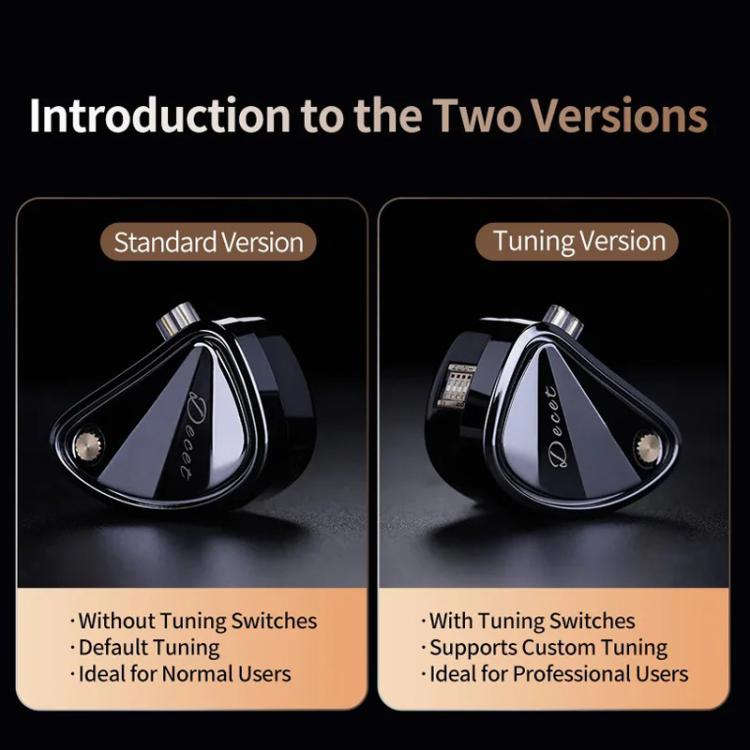 Auriculares con cable KZ Decet de 3,5 mm, 10 transductores dinámicos tipo array y 1,2 m., Original Sound Standard, Original Sound With Mic, Tuned Standard, Tuned With Mic