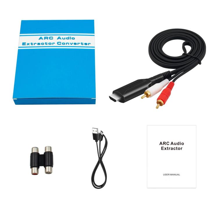 Cable de audio HDMI ARC a RCA de 1 m con adaptador extractor de audio para sistemas de audio y altavoces.