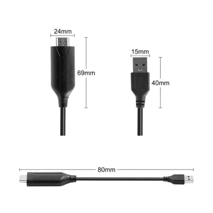 Adaptador HDMI a USB, cable de pantalla HD 1080P para conversión de audio y video.