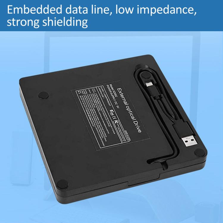 Unidad de DVD externa con interfaz dual USB 3.0 y Tipo-C., Portable External Drive