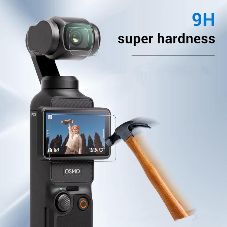 Protector de pantalla para DJI Pocket 4, juego de protectores de lente de vidrio templado con dureza 9H.