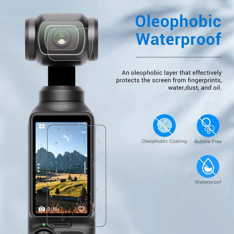 Protector de pantalla para DJI Pocket 4, juego de protectores de lente de vidrio templado con dureza 9H.