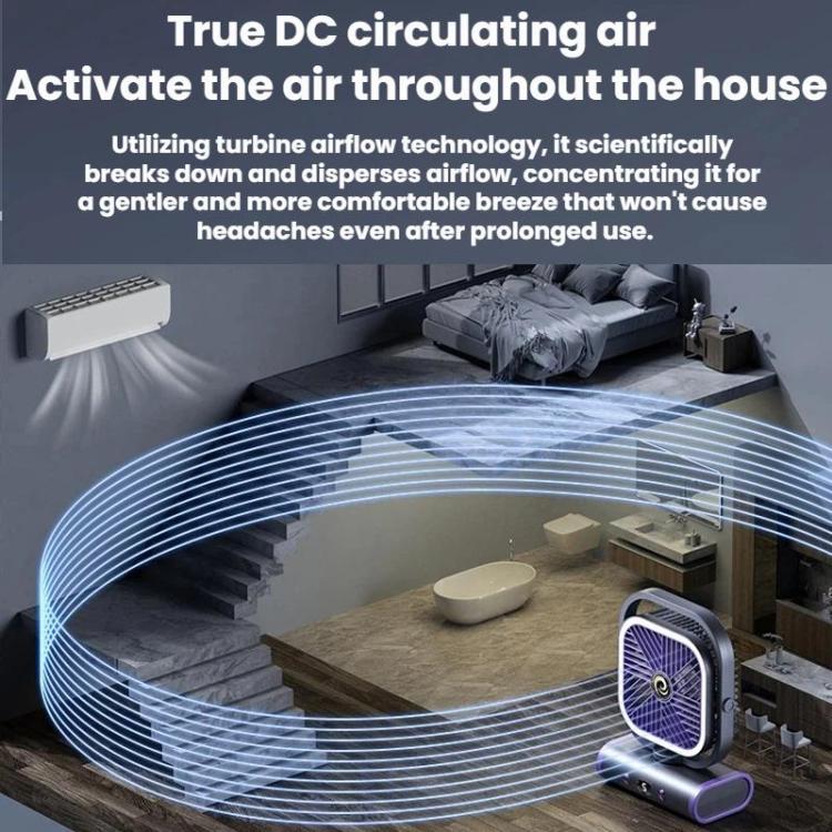 Mini ventilador de escritorio silencioso USB para montaje en pared, Gray Plug-in, Gray Rechargeable 1200mAh, Gray Rechargeable Oscillating 2400mAh, White Plug-in, White Rechargeable 1200mAh, White Rechargeable Oscillating 2400mAh