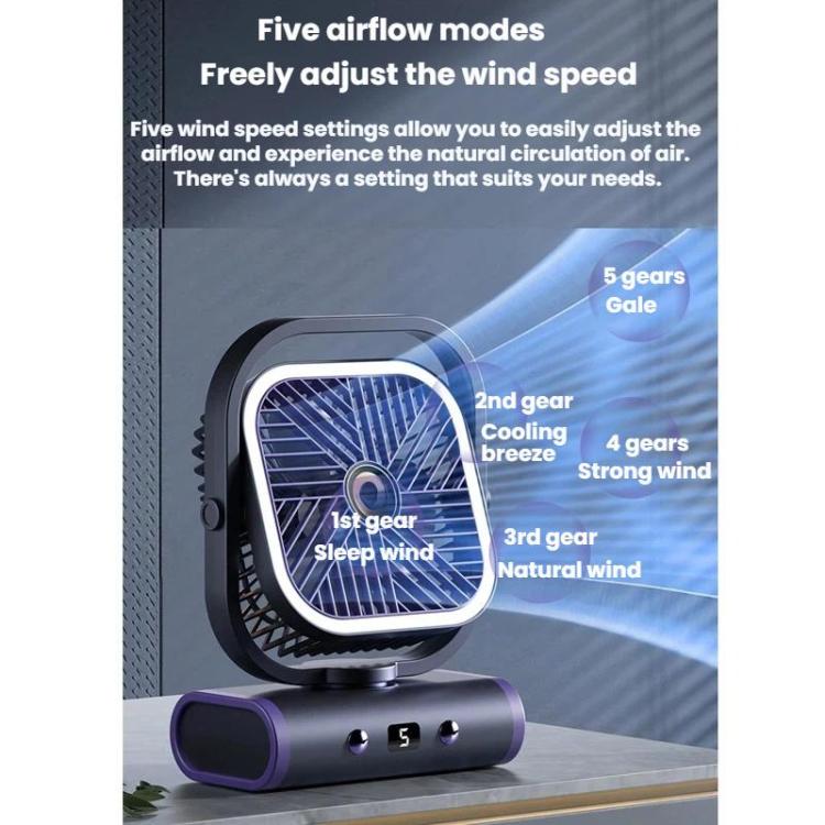 Mini ventilador de escritorio silencioso USB para montaje en pared, Gray Plug-in, Gray Rechargeable 1200mAh, Gray Rechargeable Oscillating 2400mAh, White Plug-in, White Rechargeable 1200mAh, White Rechargeable Oscillating 2400mAh
