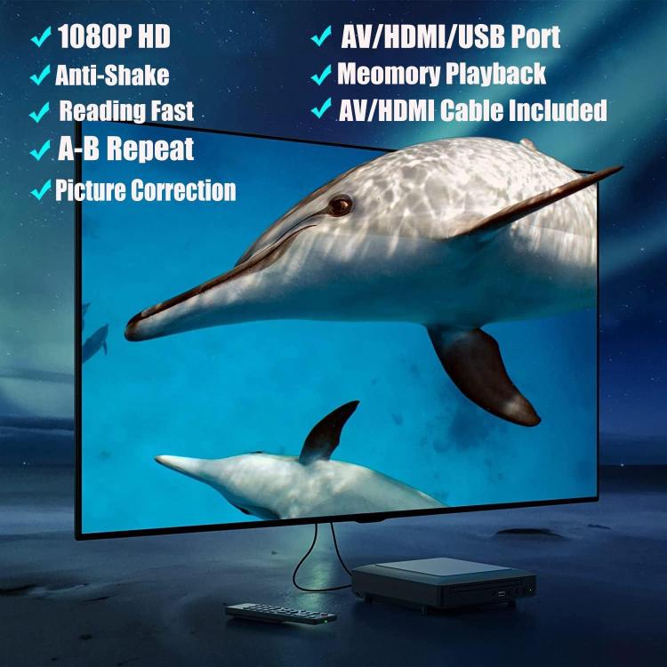 Reproductor portátil de minidiscos de alta definición para DVD/EVD/VCD, US Plug, EU Plug