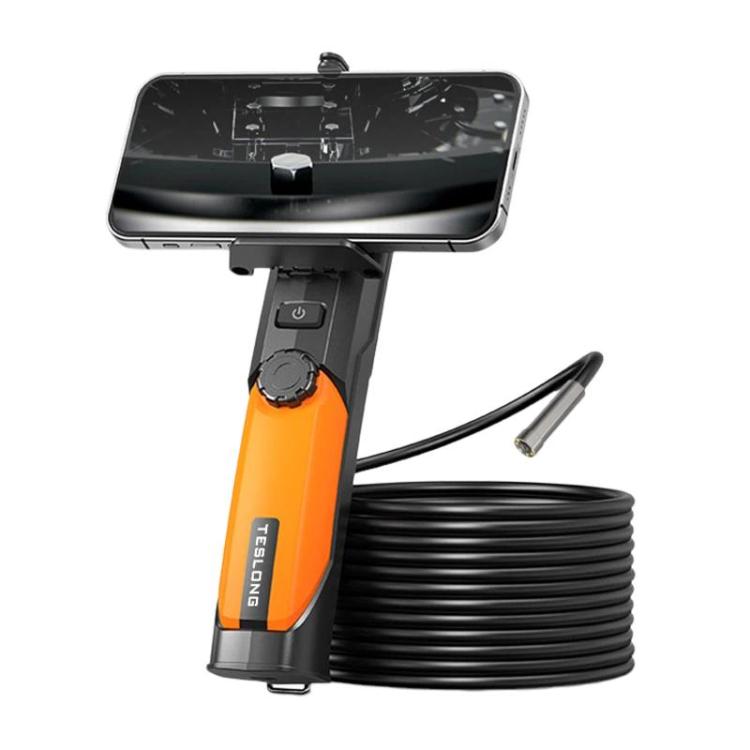 Endoscopio TESLONG WF200 WiFi HD con luces LED, boroscopio portátil para inspección y reparación industrial., Dual-Lens 8mm/5m