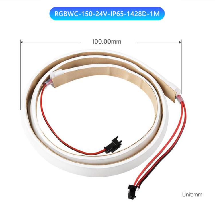 Tira de LED COB multicolor RGBWC de Waveshare, chips de control WS2812B, protección IP65, tira de LED programable., 1m, 5m