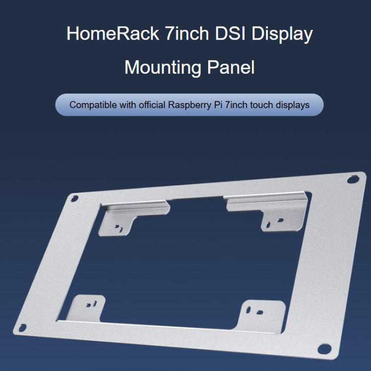 Panel de montaje para pantalla HomeRack DSI de 7 pulgadas, espacio de montaje 3U, compatible con pantallas táctiles oficiales Raspberry Pi de 7 pulgadas., Waveshare 34390