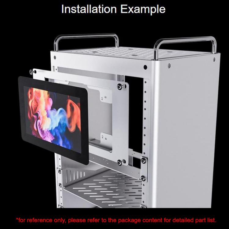 Panel de montaje para pantalla HomeRack DSI de 7 pulgadas, espacio de montaje 3U, compatible con pantallas táctiles oficiales Raspberry Pi de 7 pulgadas., Waveshare 34390