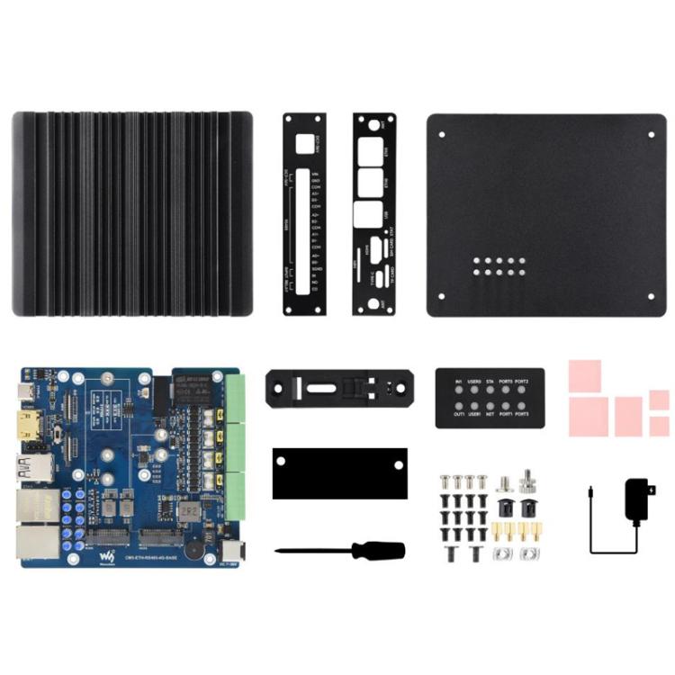 La tarjeta de expansión multifunción Waveshare 34252 CM5 Gigabit/2.5G Ethernet dual admite comunicación industrial RS485, módulo 4G/5G y salida de pantalla 4K., EU Plug, UK Plug, US Plug