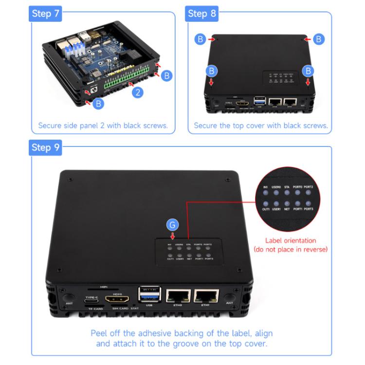 La tarjeta de expansión multifunción Waveshare 34252 CM5 Gigabit/2.5G Ethernet dual admite comunicación industrial RS485, módulo 4G/5G y salida de pantalla 4K., EU Plug, UK Plug, US Plug