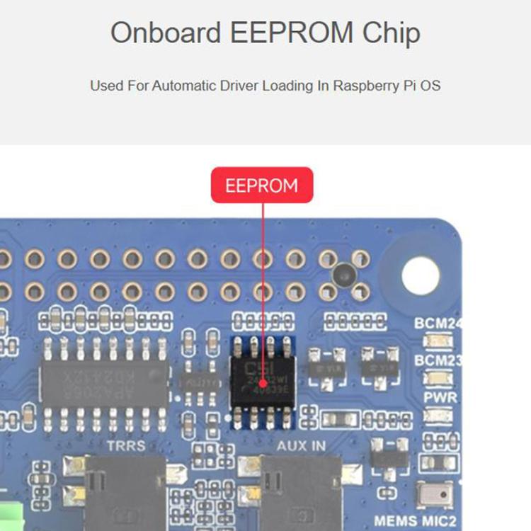 Placa de audio I2S DA7212 para Raspberry Pi, codificación/decodificación estéreo., Waveshare 34213