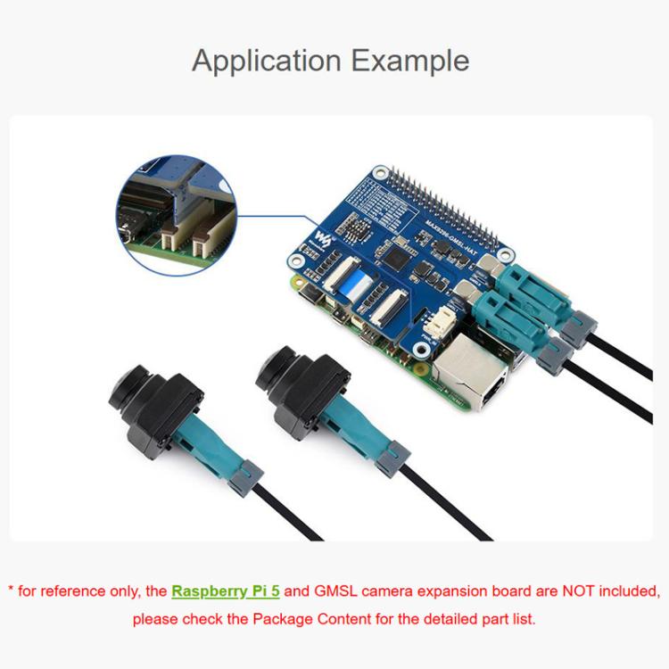 Módulo de cámara GMSL de 2 MP, sensor de imagen de grado automotriz, ISP integrado, lente AA, grado de protección IP67, 34019