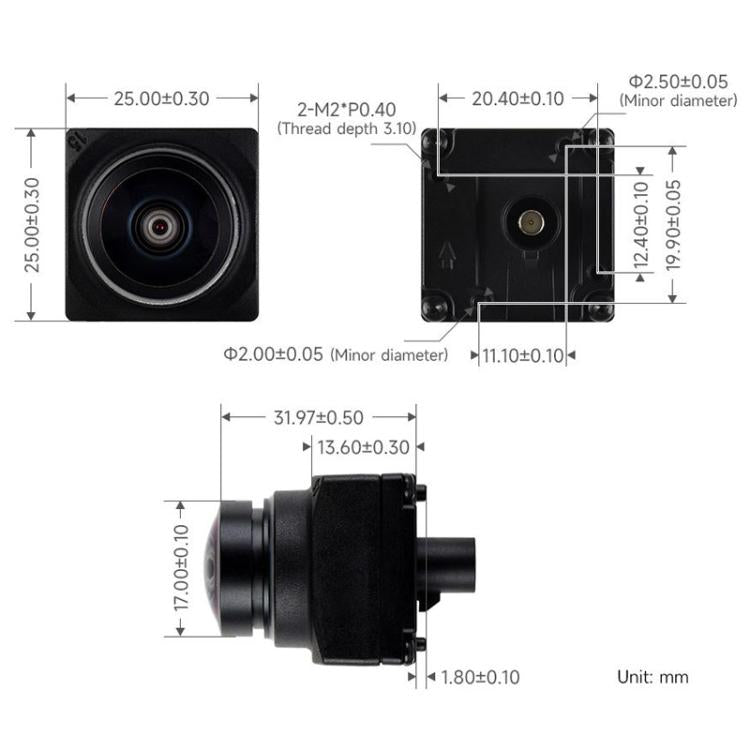 Módulo de cámara GMSL de 2 MP, sensor de imagen de grado automotriz, ISP integrado, lente AA, grado de protección IP67, 34019