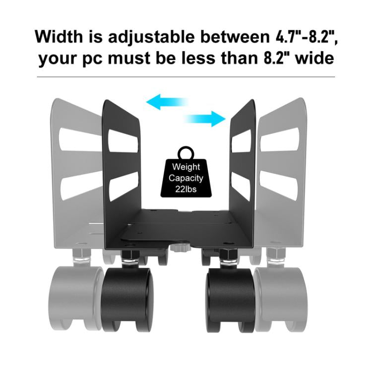 Soporte móvil ajustable de metal para torre de PC JJ-9106